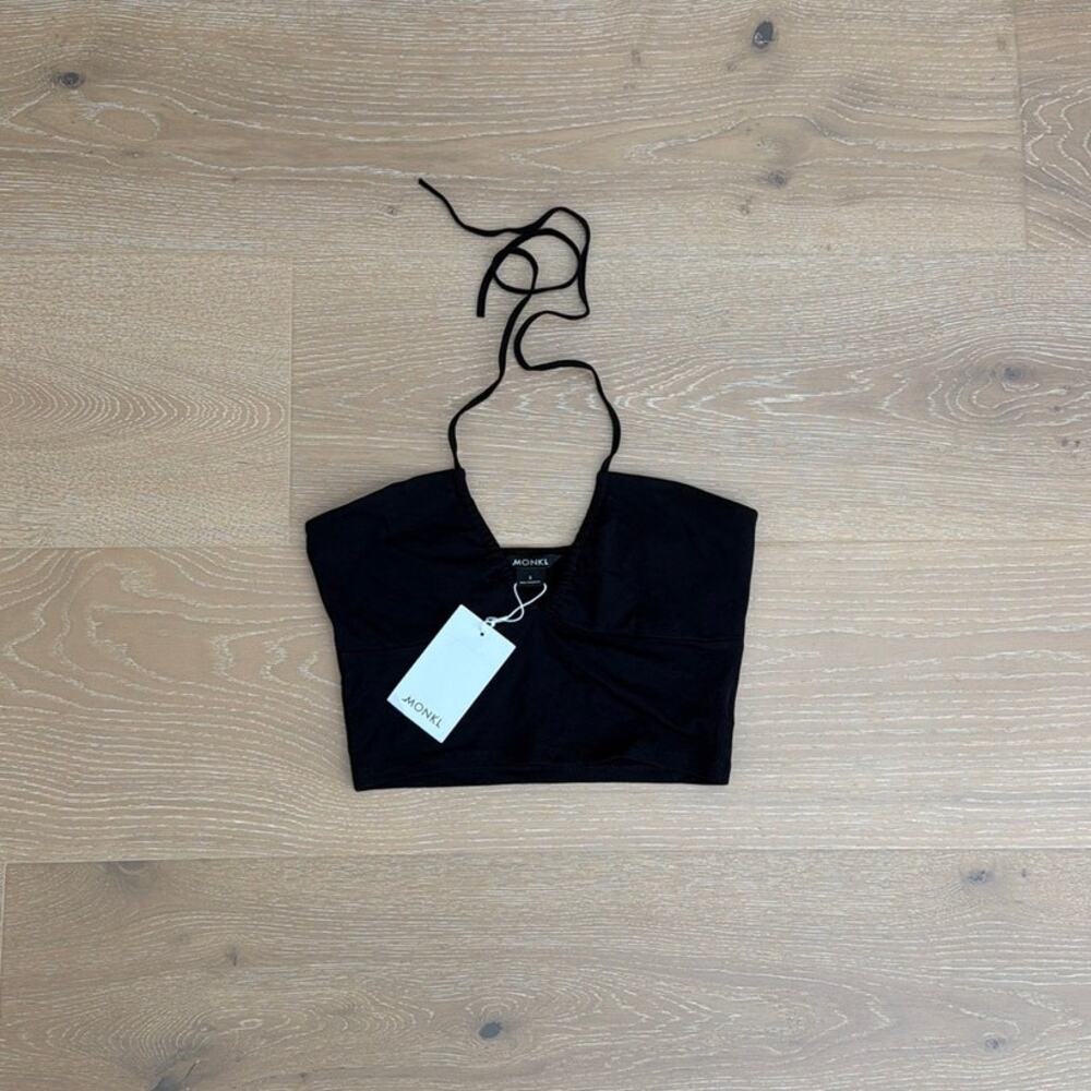 Monkl Halter Tie Top Size S Black
